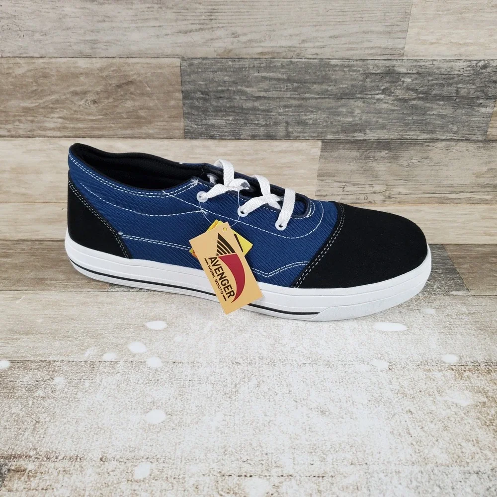 Avenger Blade A135 Mens Work Shoes Sz 13 M Blue Black Suede Comfort Lace Up